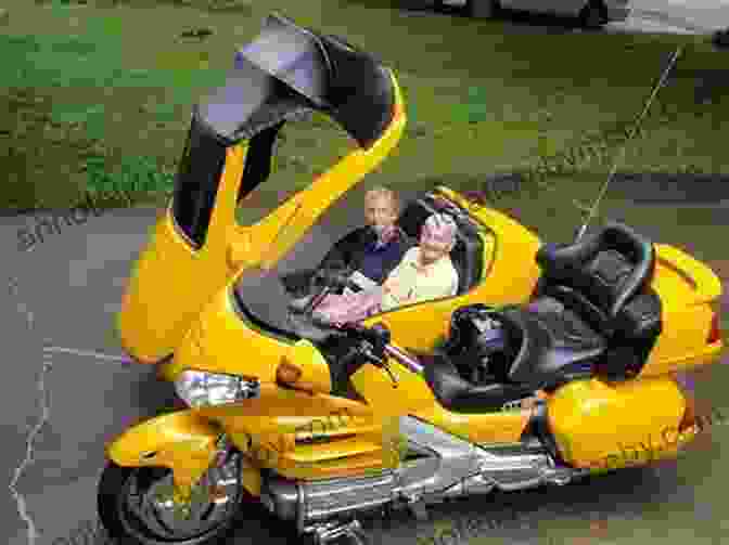 A Customized Three Wheel Sidecar Trike Can Am Motorcycle, Showcasing Unique Paintwork, Upgraded Seats, And Stylish Accessories. S/TEP Three Wheel Manual: For Riders Of Three Wheel (Sidecar Trike Can Am) Motorcycles