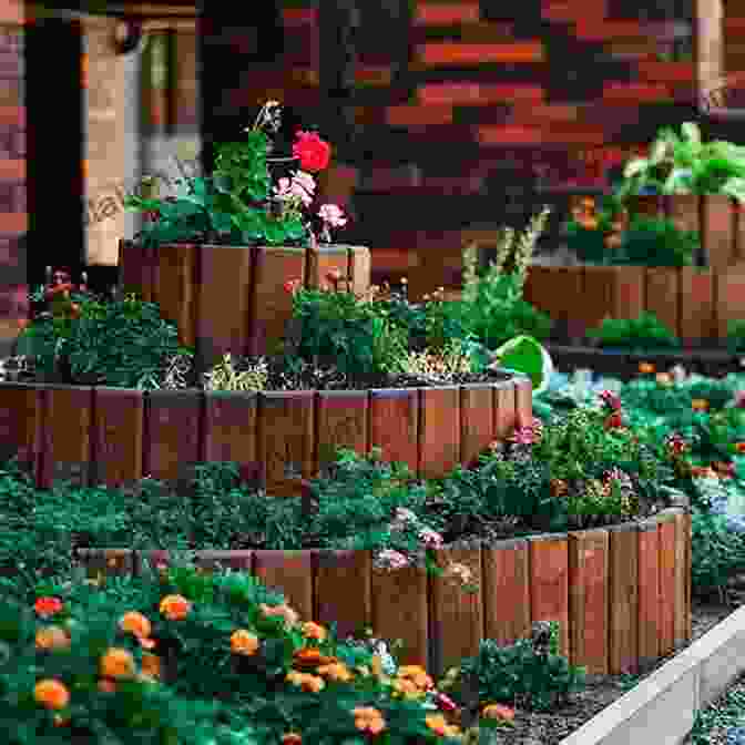 A Gardener Planting Flowers In A Raised Flower Bed. Encyclopedia Of Landscape Design: Planning Building And Planting Your Perfect Outdoor Space