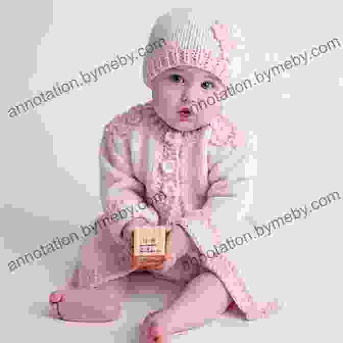 A Knitted Baby Cardigan In A Soft Pink Color, Featuring Delicate Lace Details Knitting Pattern KP314 Baby Cardigans Preemie 0 3mths 3 6mths UK Terminology