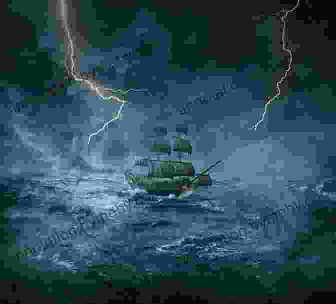 A Sailboat Weathers A Fierce Storm, With Towering Waves And Lightning Strikes A Harrowing Journey: Sailing Into Danger