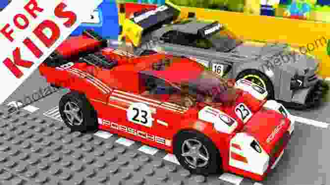 A Sleek LEGO Race Car Speeding Along A Track Genius LEGO Inventions With Bricks You Already Have: 40+ New Robots Vehicles Contraptions Gadgets Games And Other Fun STEM Creations