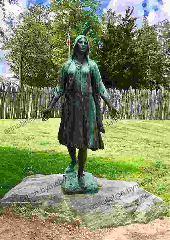 A Statue Of Pocahontas Standing Tall And Proud, Symbolizing Her Enduring Strength And Resilience The Legend Of Pocahontas North American Colonization Biography Grade 3 Children S Biographies