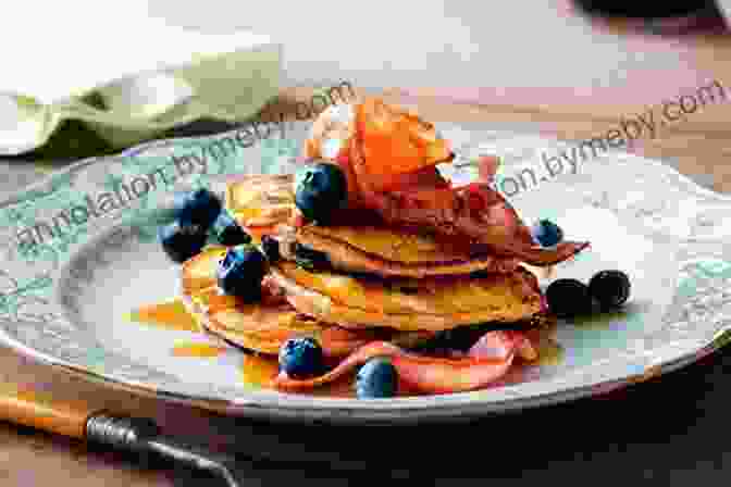 A Vibrant Spread Of Breakfast Delights, Featuring Fluffy Pancakes, Crispy Bacon, And Fresh Fruit. Outdoor Griddle Cookbook : Healthy And Delicious Breakfast Lunch Dinners And Snakes Recipes Also More Recipes For All Ages