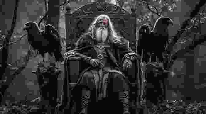 An Artistic Rendering Of Odin Sitting On His Throne, Flanked By His Ravens Odin S Ravens (The Blackwell Pages 2)