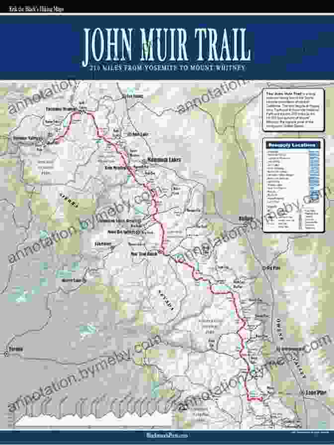 John Muir Trail Map With Elevation Profile Highs And Lows On The John Muir Trail