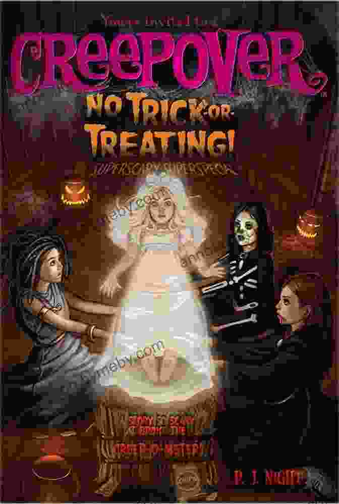 No Trick Or Treating Book Cover: A Haunting Image Of A Young Boy With Wide Eyes, Surrounded By Ghostly Figures No Trick Or Treating : Superscary Superspecial (You Re Invited To A Creepover 9)