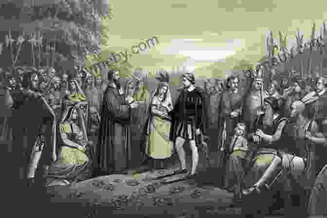 Pocahontas Observing The English Settlers From A Distance, A Mix Of Curiosity And Apprehension In Her Eyes The Legend Of Pocahontas North American Colonization Biography Grade 3 Children S Biographies